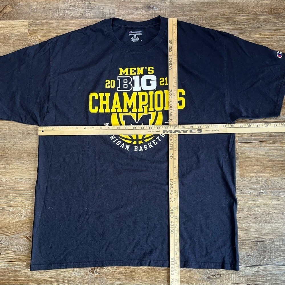 Champion Michigan Basketball 2021 Big Ten Champions T Shirt Mens 2XL Navy Blue - Picture 5 of 5